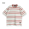 GINO WHITE MAROON RED OVERSIZED STRIPED TEES