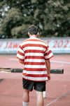 DUSTIN RED WHITE OVERSIZED STRIPED TEES
