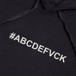 ABCDEF BLACK GRAPHIC FULLOVER OVERSIZED HOODIE