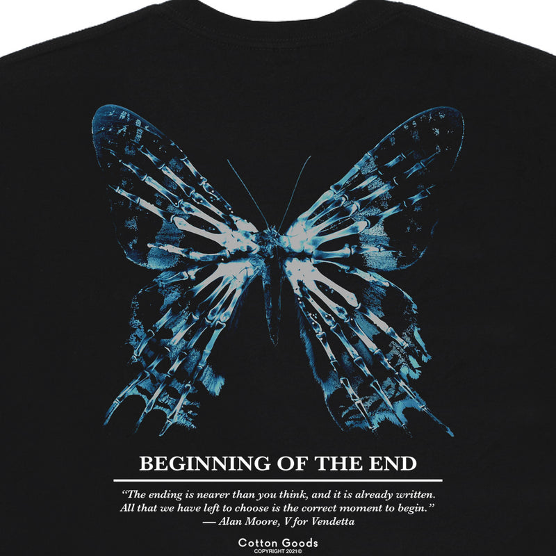BEGINNING OF THE END BLACK GRAPHIC OVERSIZED TEES