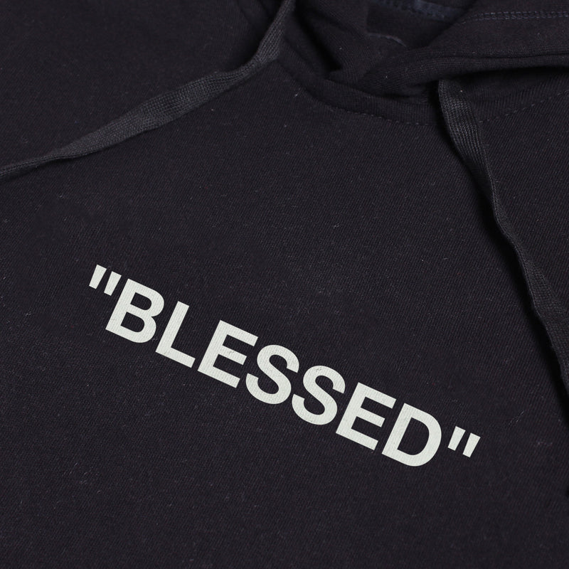 BLESSED BLACK GRAPHIC FULLOVER OVERSIZED HOODIE
