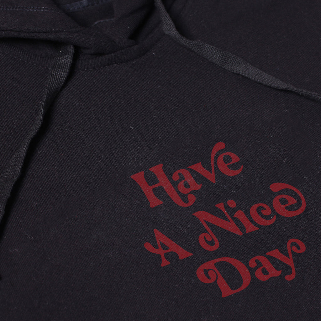 HAVE A NICE DAY BLACK GRAPHIC FULLOVER OVERSIZED HOODIE
