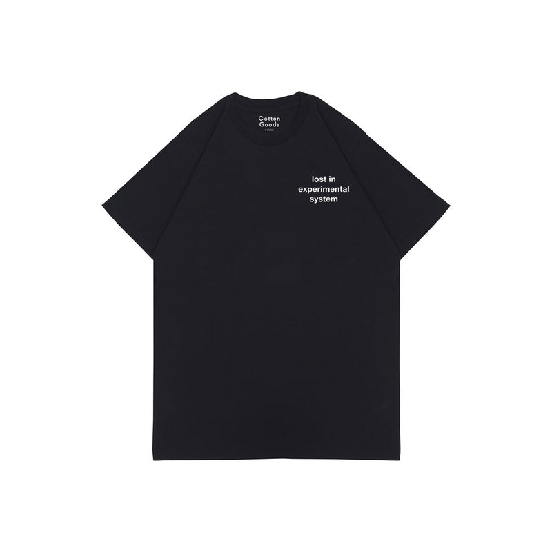 LOST IN EXPERIMENTAL SYSTEM BLACK HW GRAPHIC OVERSIZED TEES