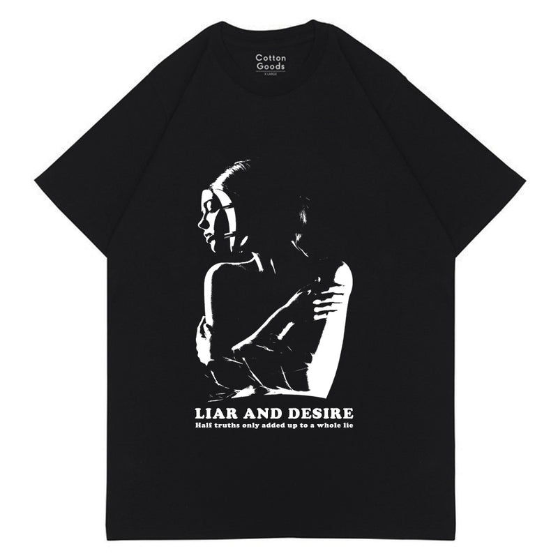LIAR AND DESIRE BLACK GRAPHIC OVERSIZED TEES