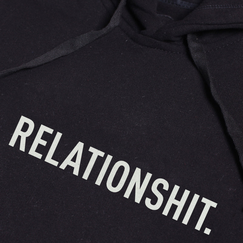 RELATIONSHIT BLACK GRAPHIC FULLOVER OVERSIZED HOODIE