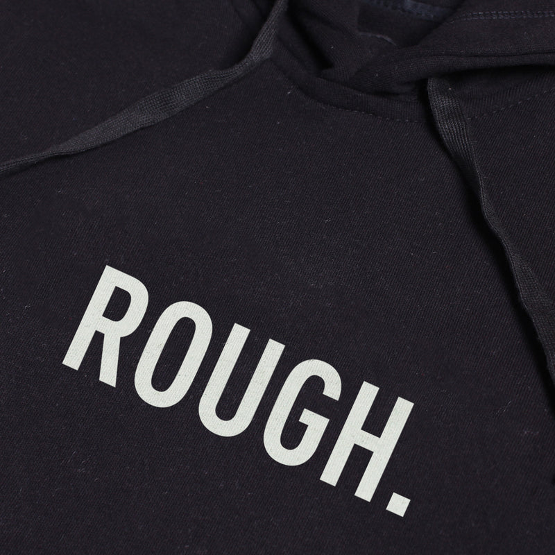 ROUGH BLACK GRAPHIC FULLOVER OVERSIZED HOODIE