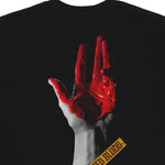 WORLD PAINTED BLOOD BLACK GRAPHIC OVERSIZED TEES