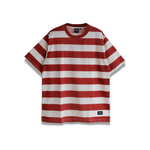 DUSTIN RED WHITE OVERSIZED STRIPED TEES