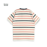 FERZA WHITE RED NAVY OVERSIZED STRIPED TEES