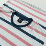 FERZA WHITE RED NAVY OVERSIZED STRIPED TEES